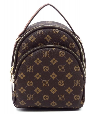 Monogrammed Convertible Backpack Satchel CM2751 BROWN
